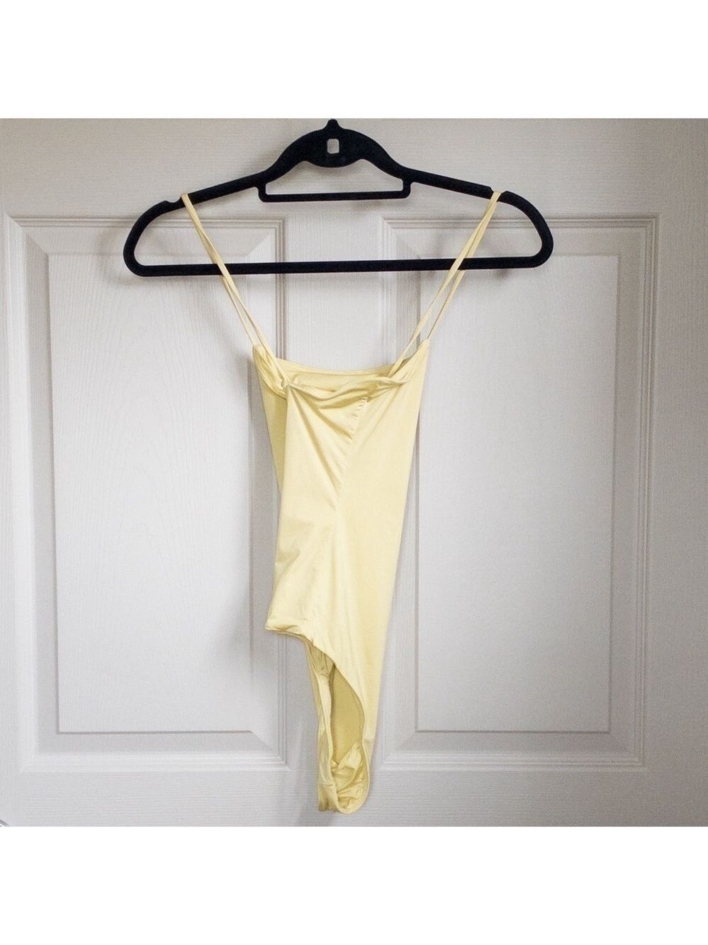 Wilfred Naidoo Criss bodysuit Spaghetti Strap Criss Cross Yellow Womens Small - Picture 9 of 16